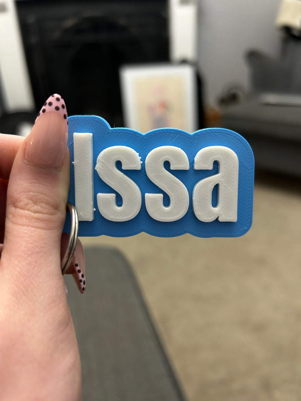 Custom 3D Printed Name Keychain